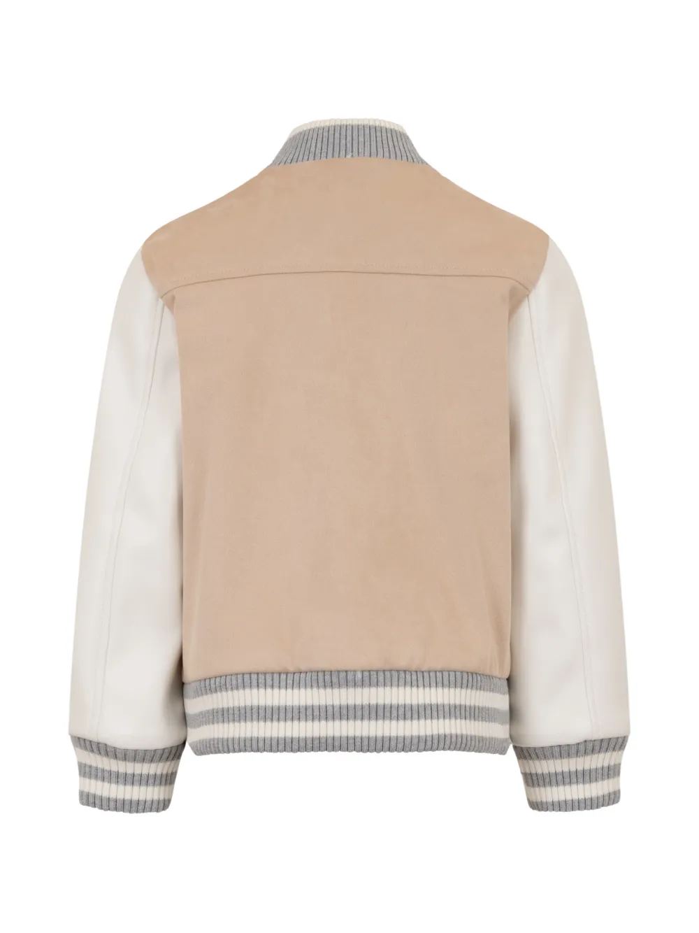  Eleventy Kids Suede Panel Jacket - Neutrals 
