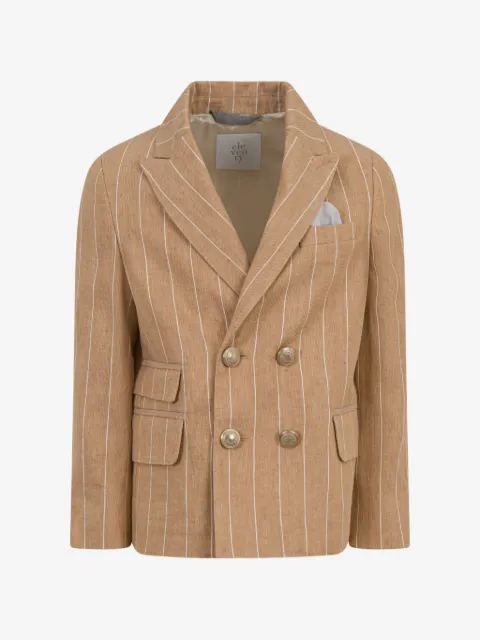 Eleventy Kids striped double-breasted blazer