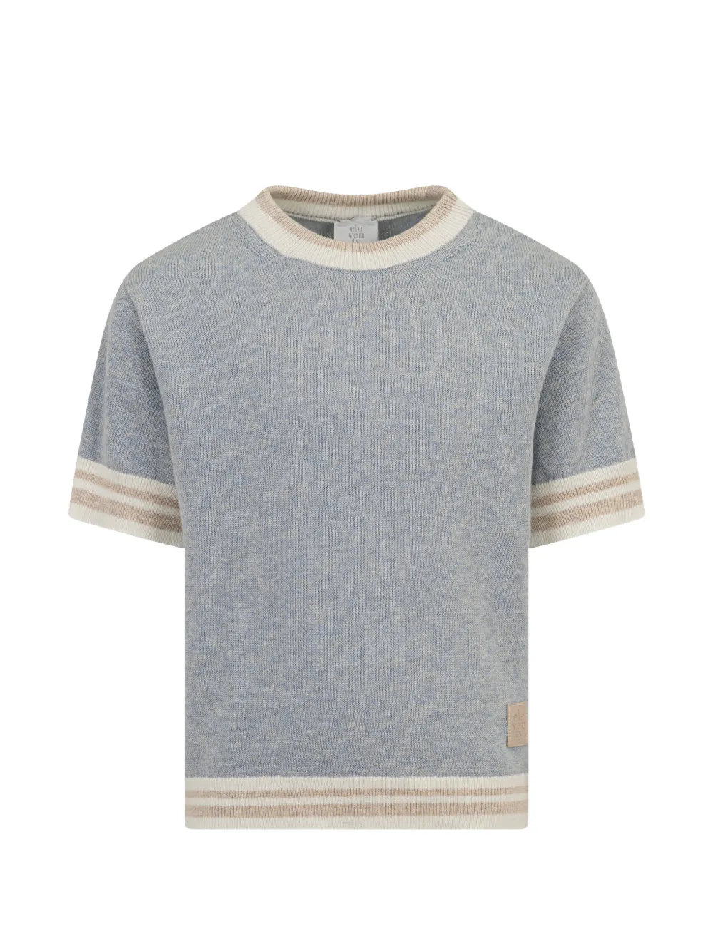 Eleventy Kids striped knitted T-shirt - Blu