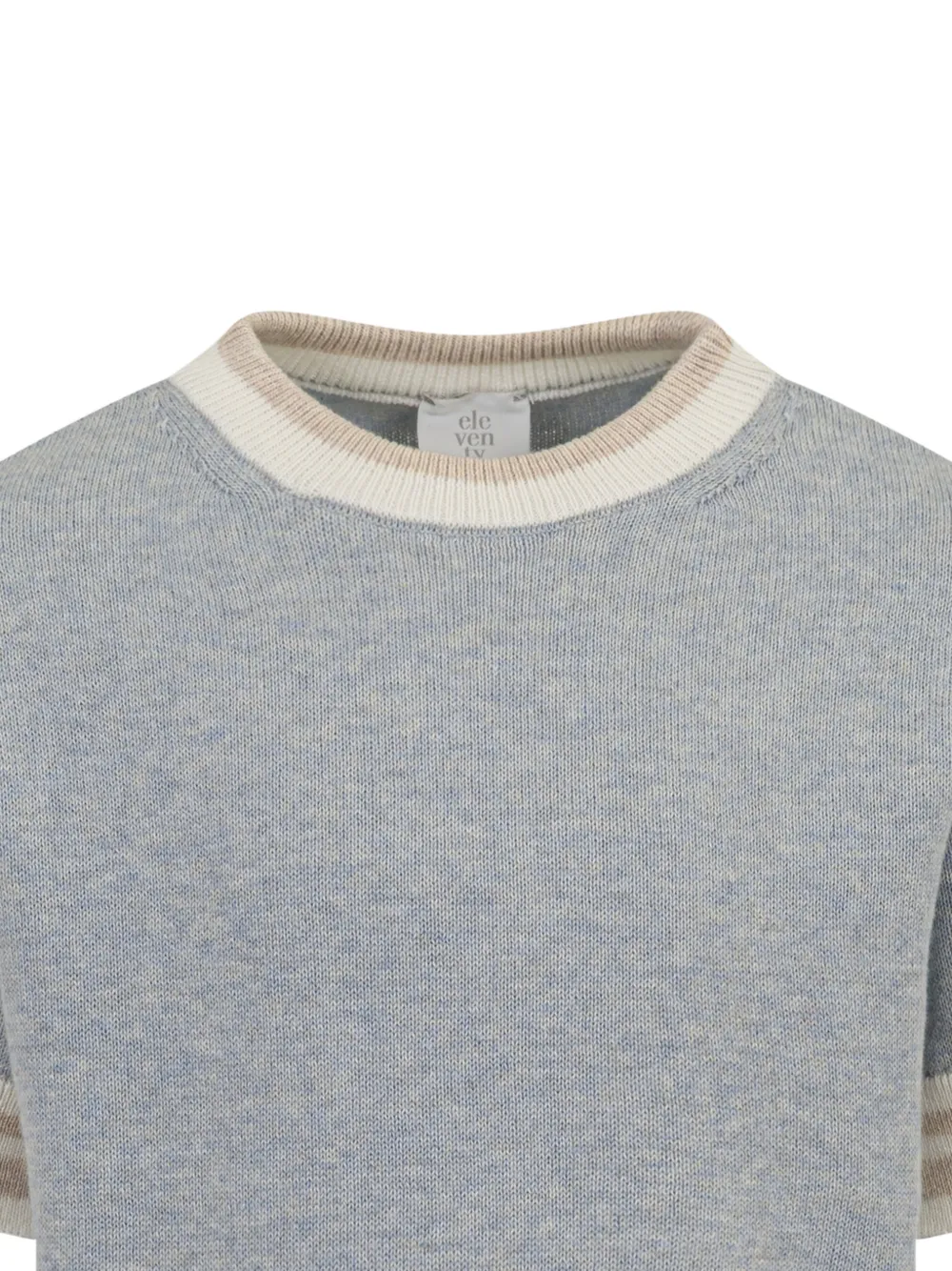  Eleventy Kids Striped Knitted T-shirt - Blue 