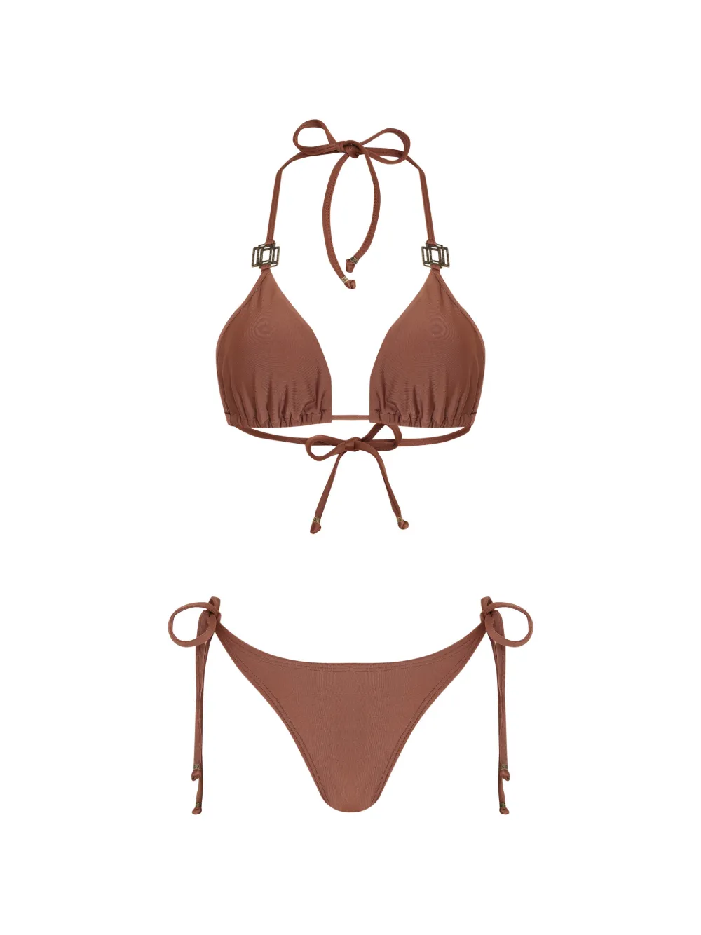 Amir Slama buckle-detail bikini - Marrone