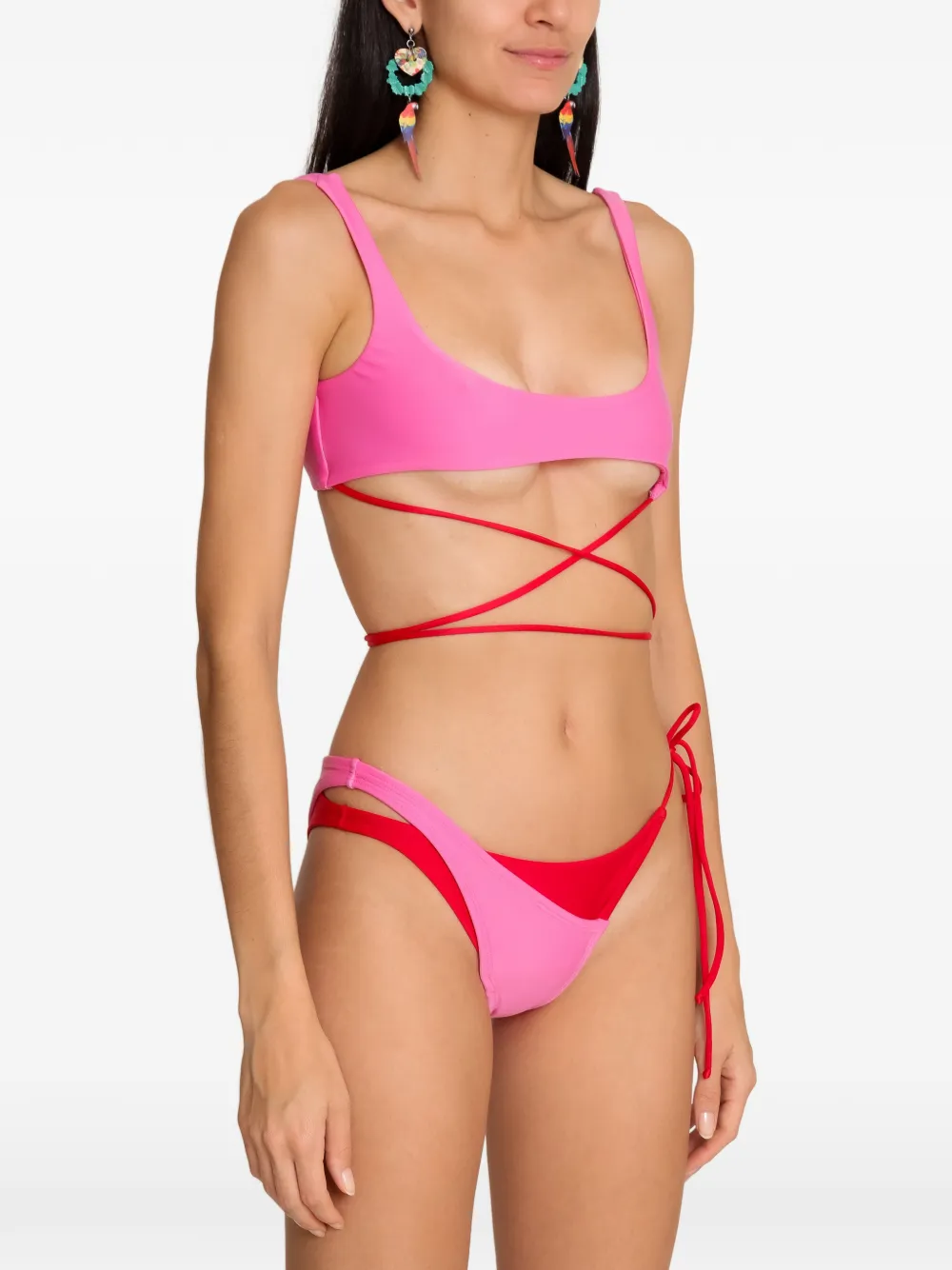 Amir Slama Bikini met gestrikt detail Roze