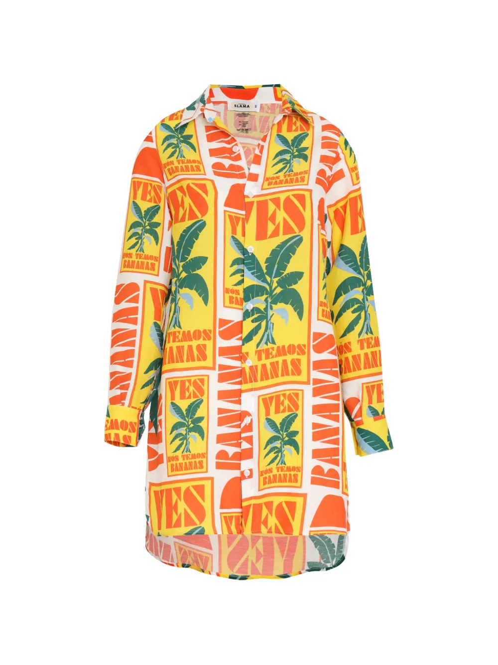 Amir Slama banana text-print mini dress - Bianco