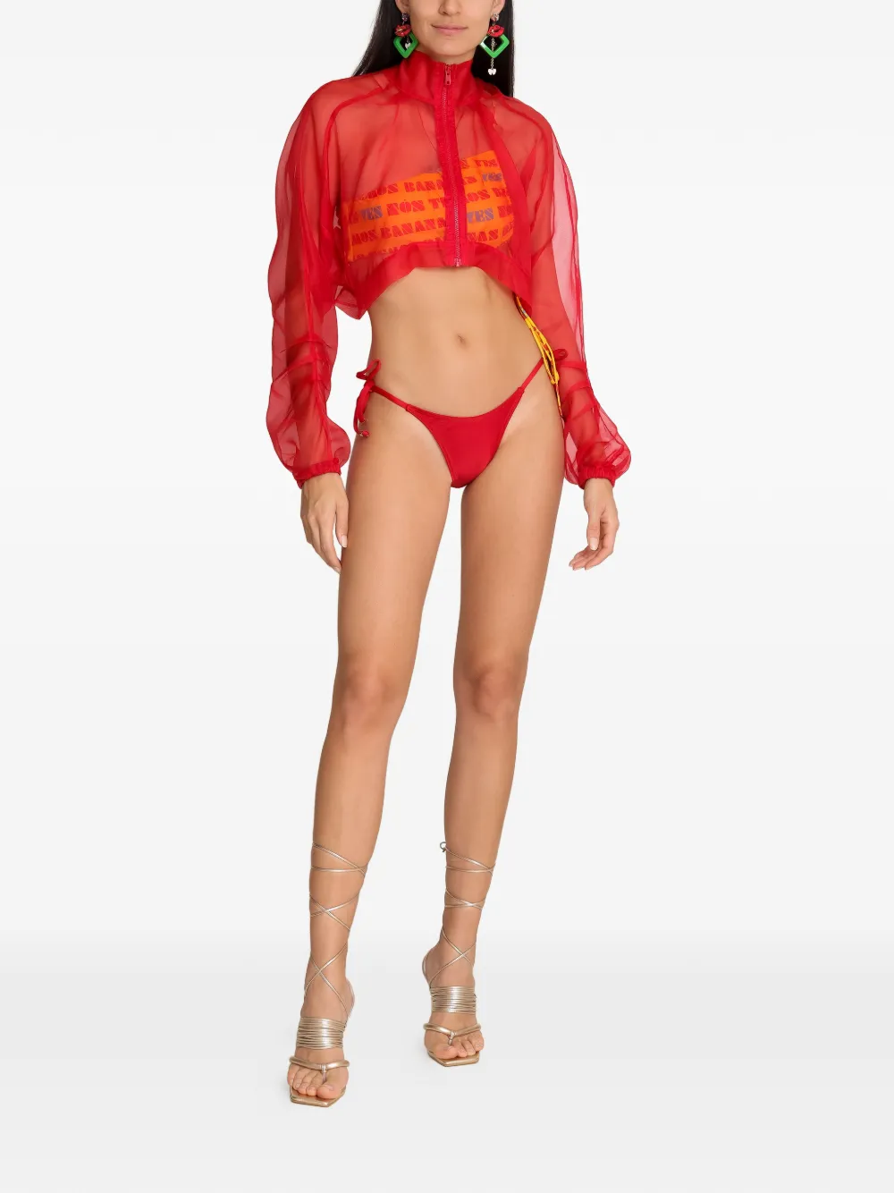  Amir Slama Zip-up Silk Jacket - Red 