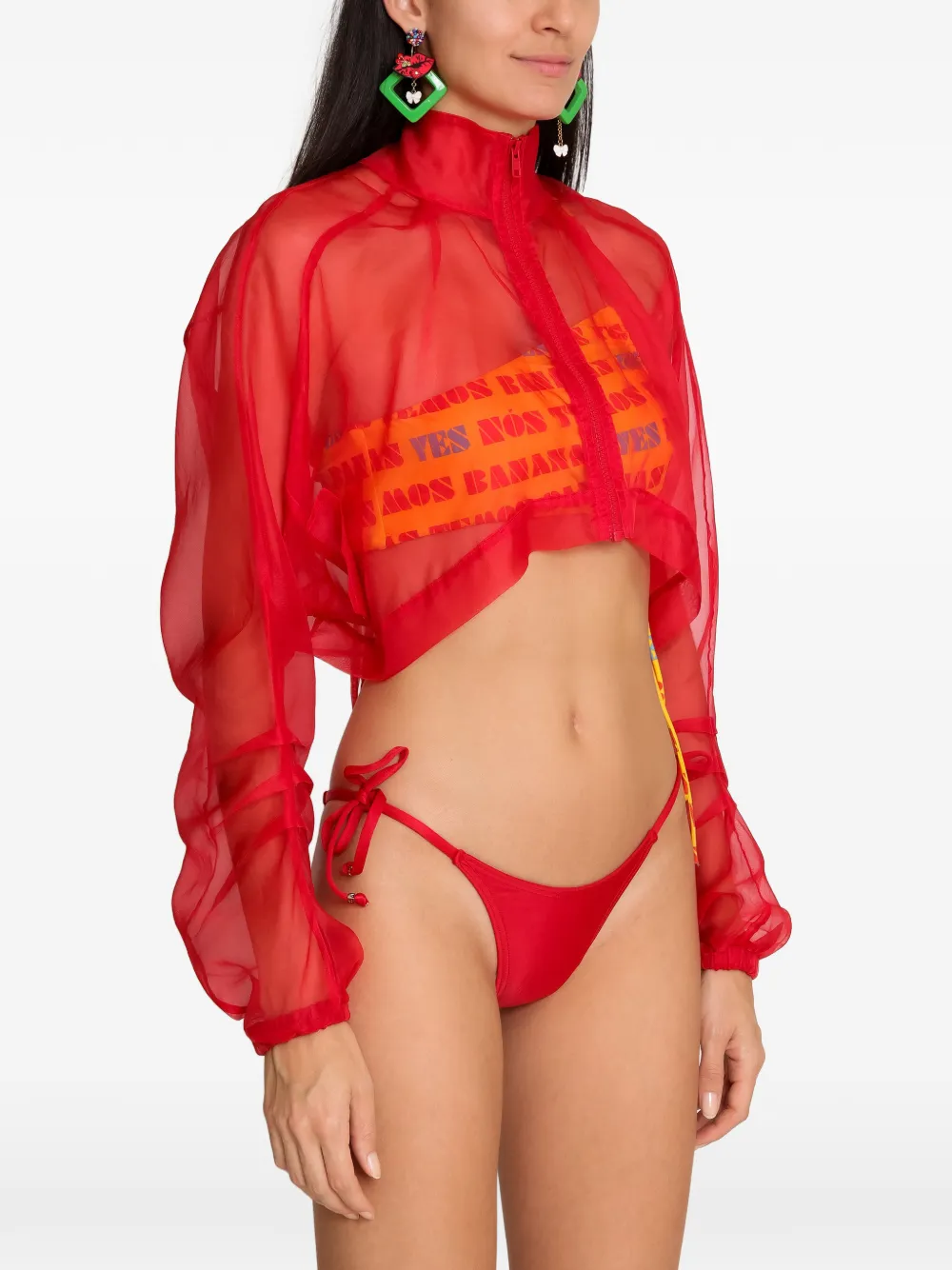  Amir Slama Zip-up Silk Jacket - Red 
