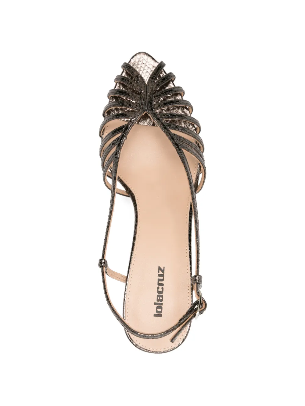 Lola Cruz Diana leren sandalen met bandjes Grijs