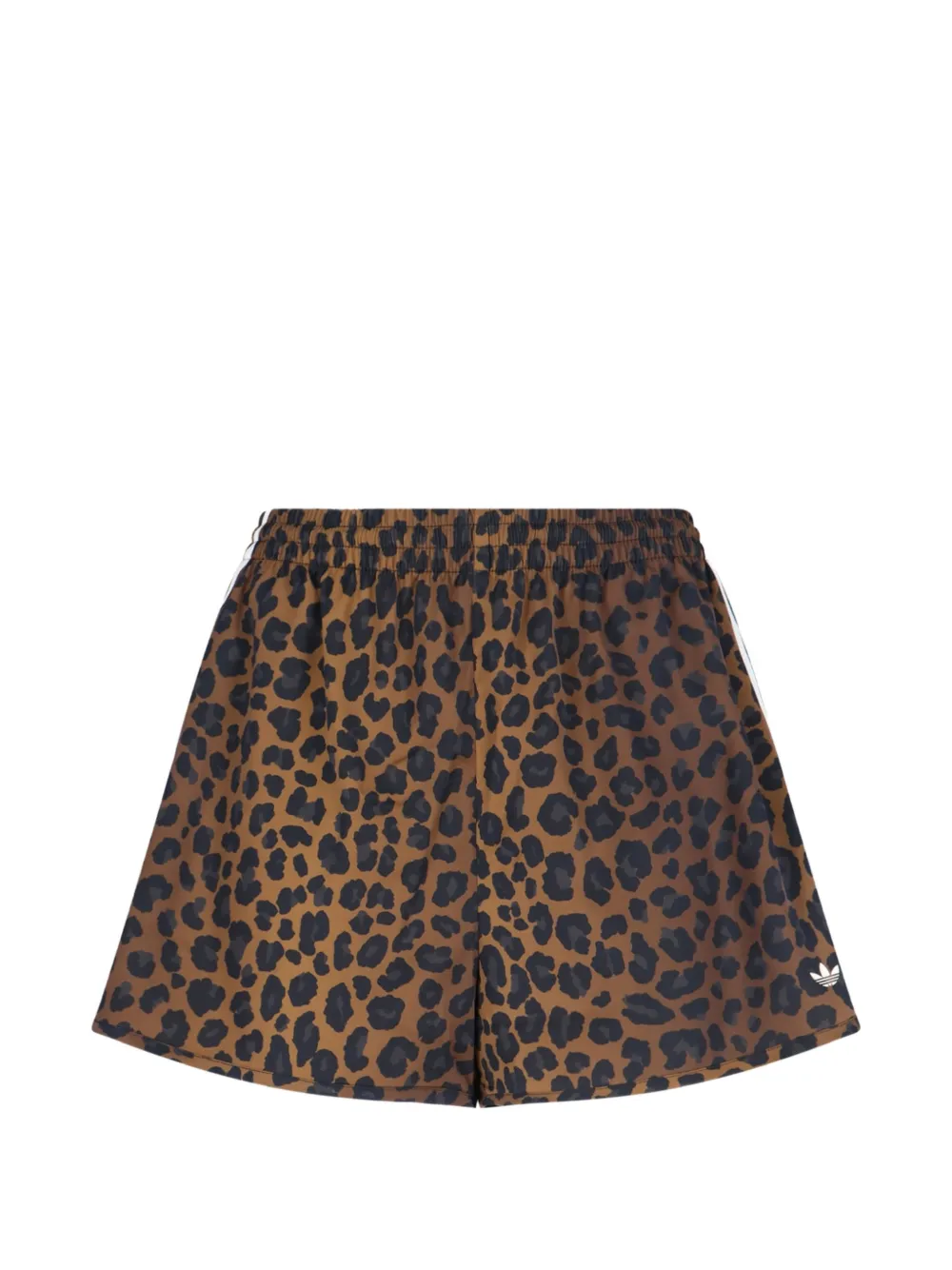 adidas logo stripe print shorts - Marrone