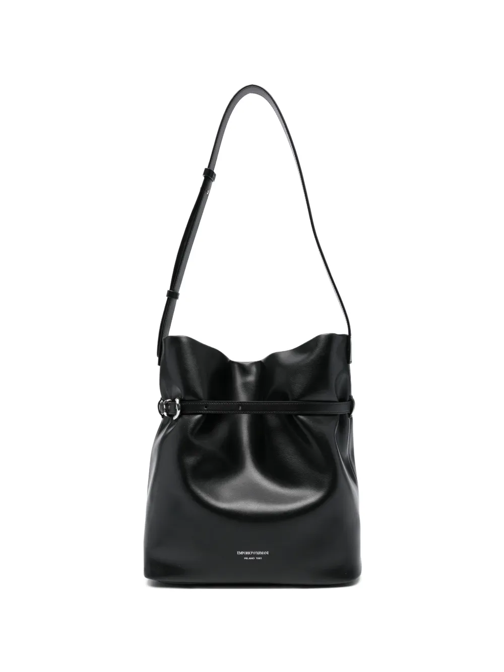 Emporio Armani buckle leather bucket bag - Nero