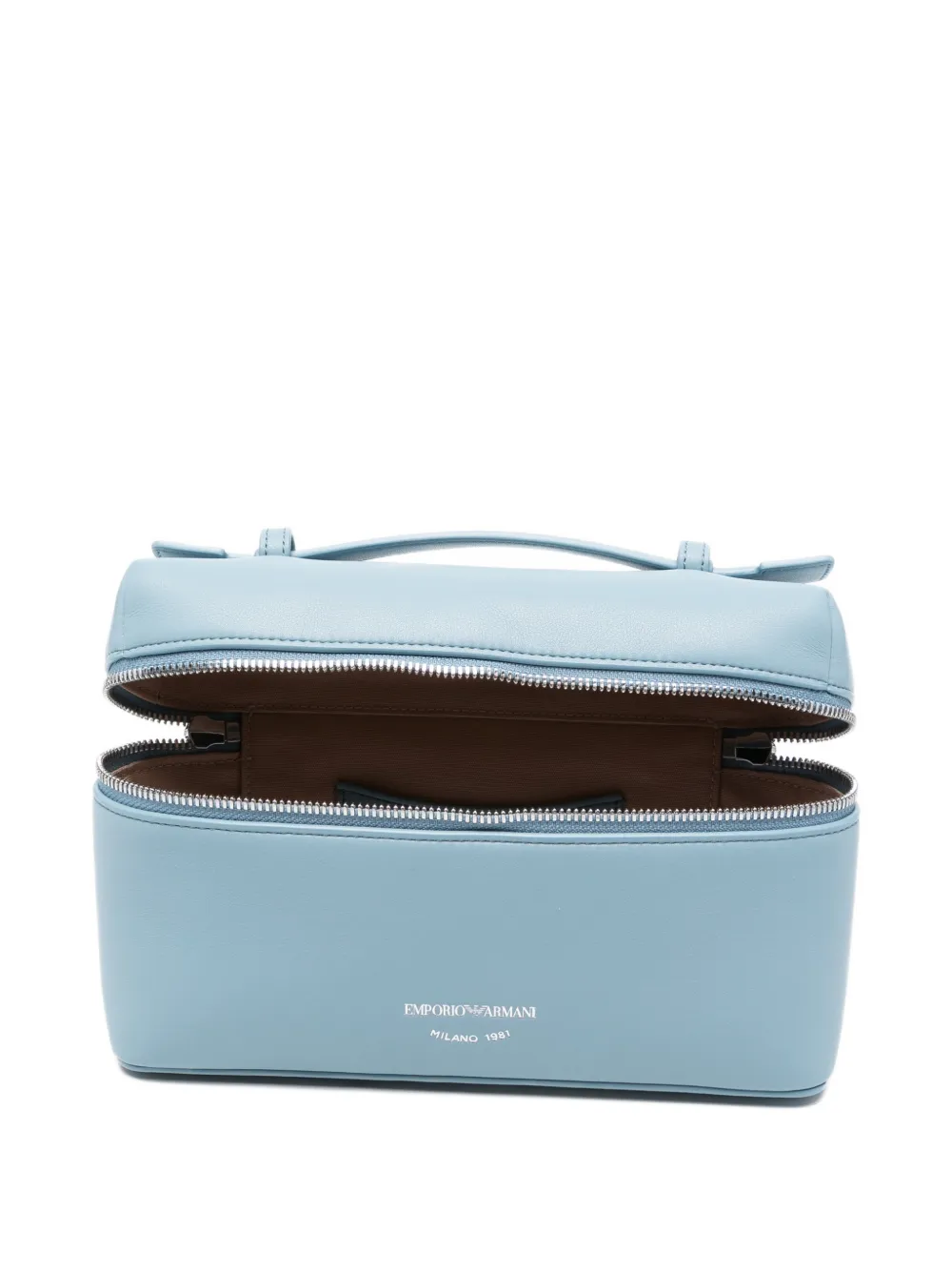 Emporio Armani Kleine leren shopper Blauw