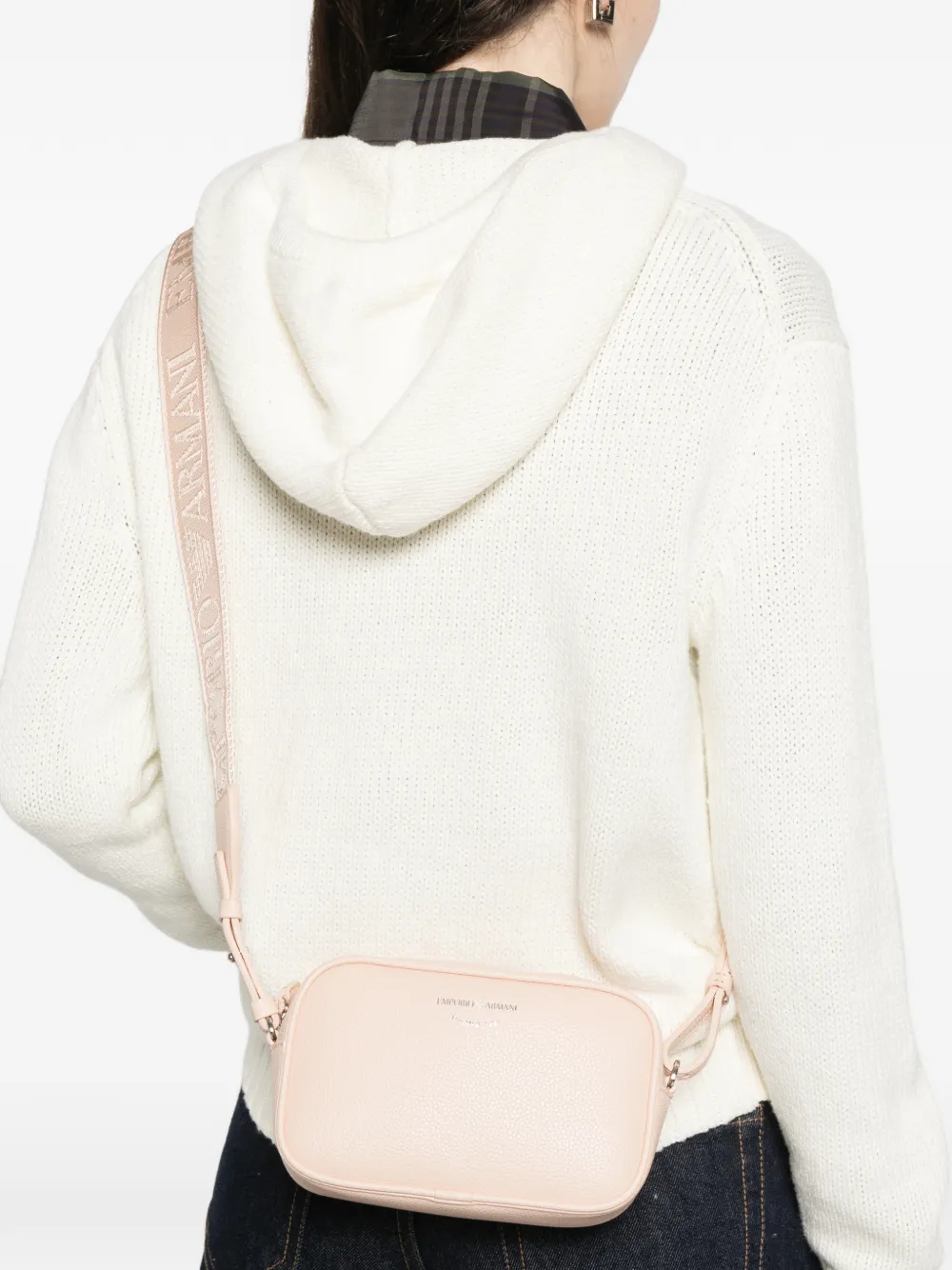 Emporio Armani Crossbodytas met logoband Roze
