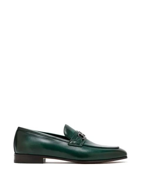 Ferragamo crocodile effect hardware loafers