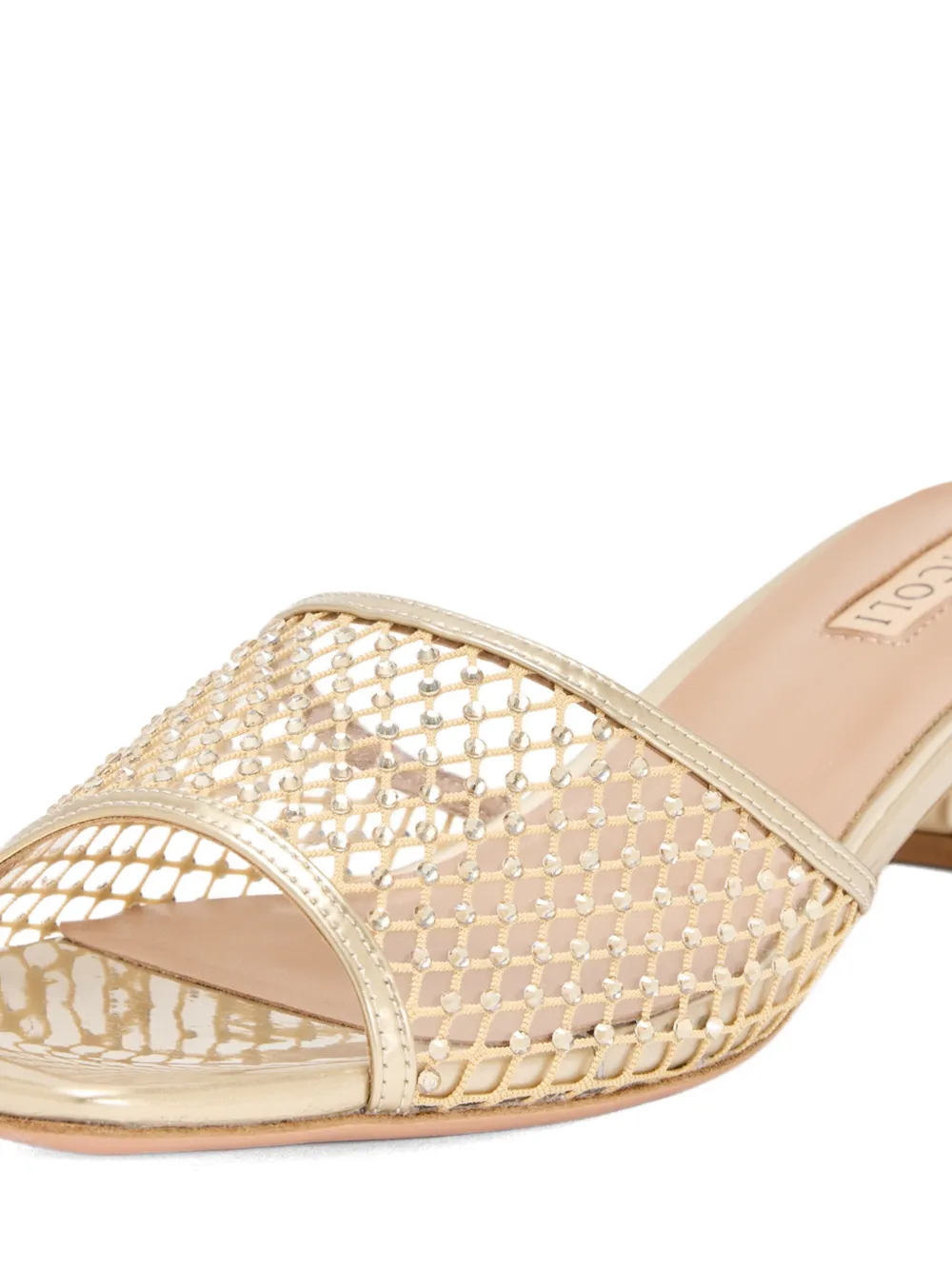 NICOLI Net muiltjes met vierkante neus Goud