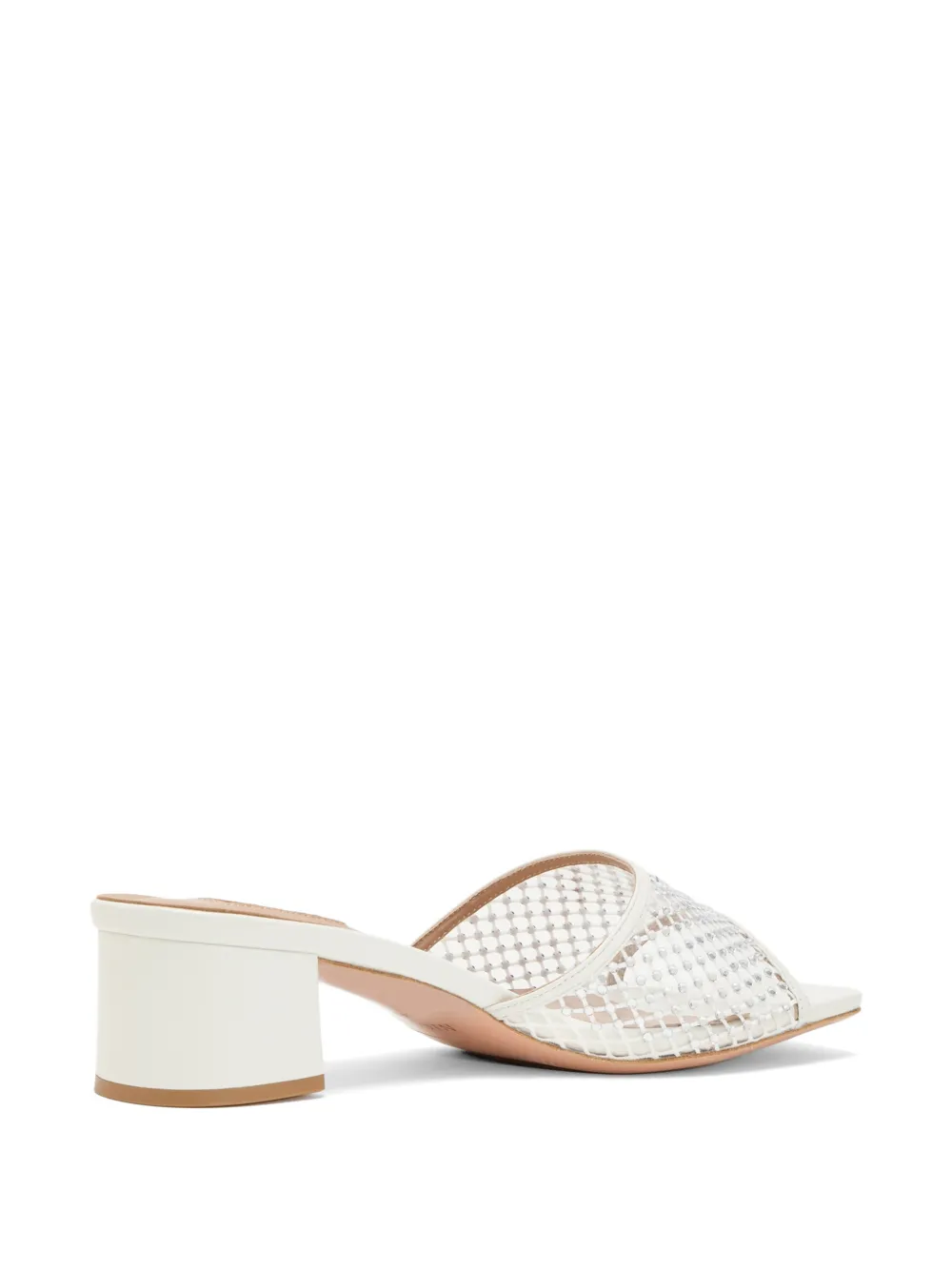 NICOLI Mesh muiltjes met kralen Wit