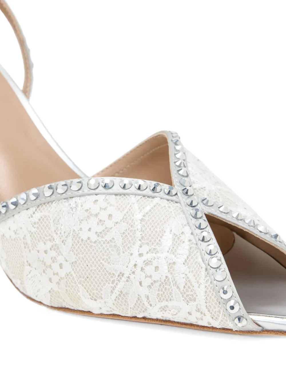 NICOLI Pumps verfraaid met kant Grijs