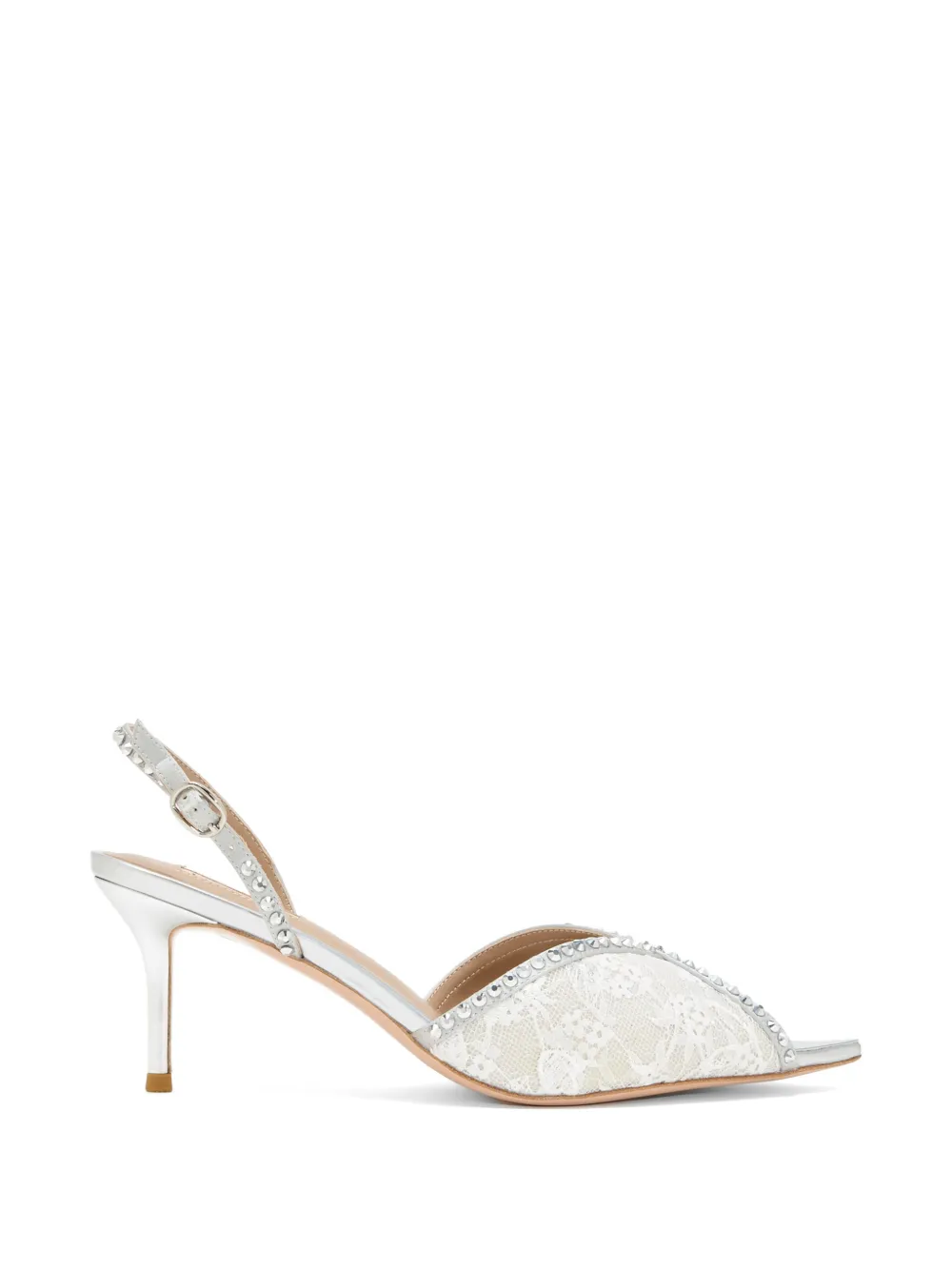 Nicoli Lace Embellished Pumps In Gray