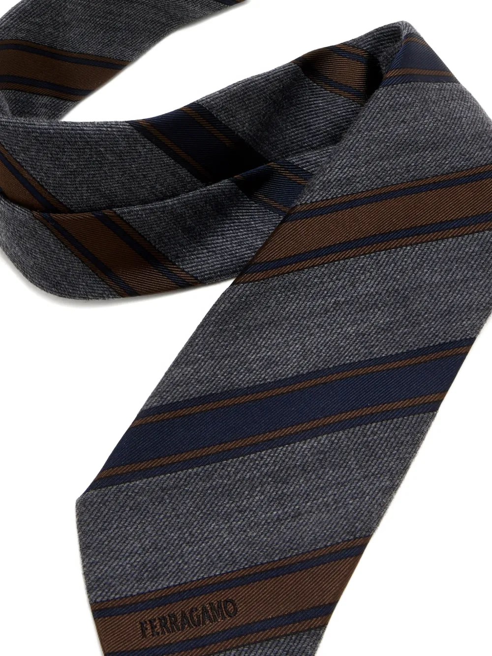 Ferragamo Striped Tie In Multi