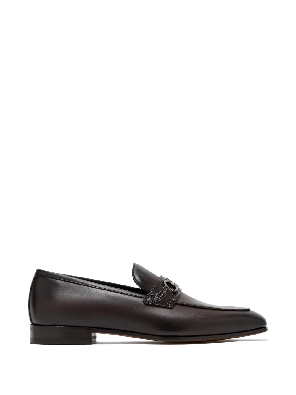 Ferragamo crocodile-effect loafers - Marrone