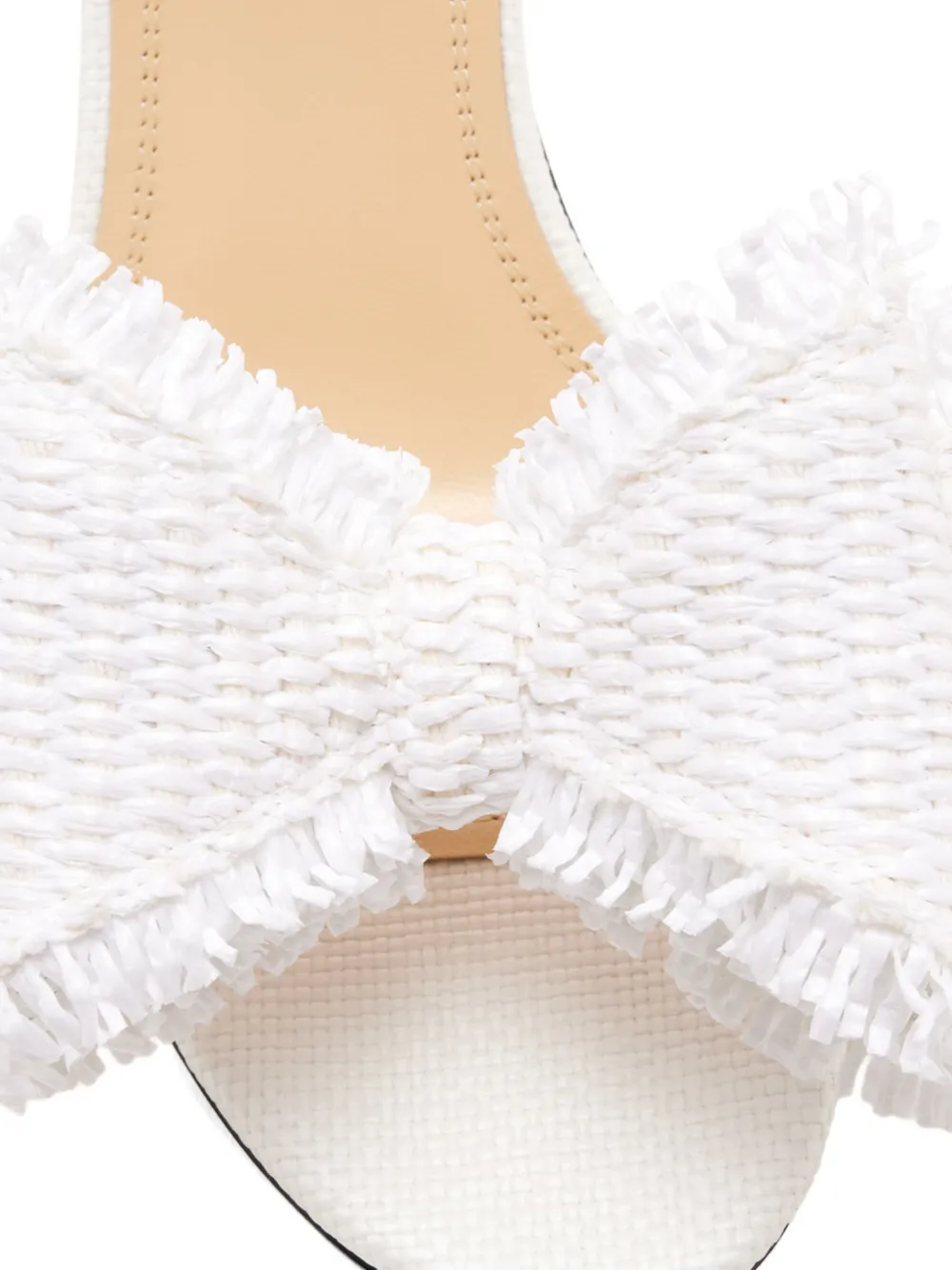 MACH & MACH Muiltjes met franje strik Wit