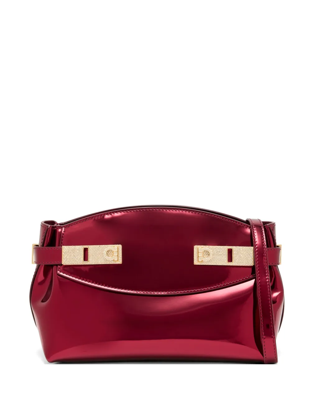 Ferragamo Hug crystal-embellishment clutch bag - Rosso