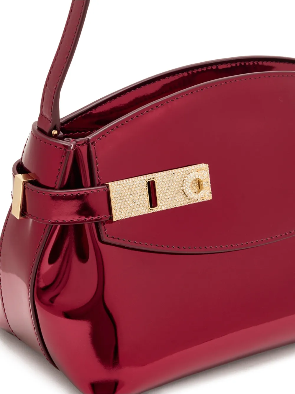 Ferragamo Hug clutch verfraaid met kristallen Rood