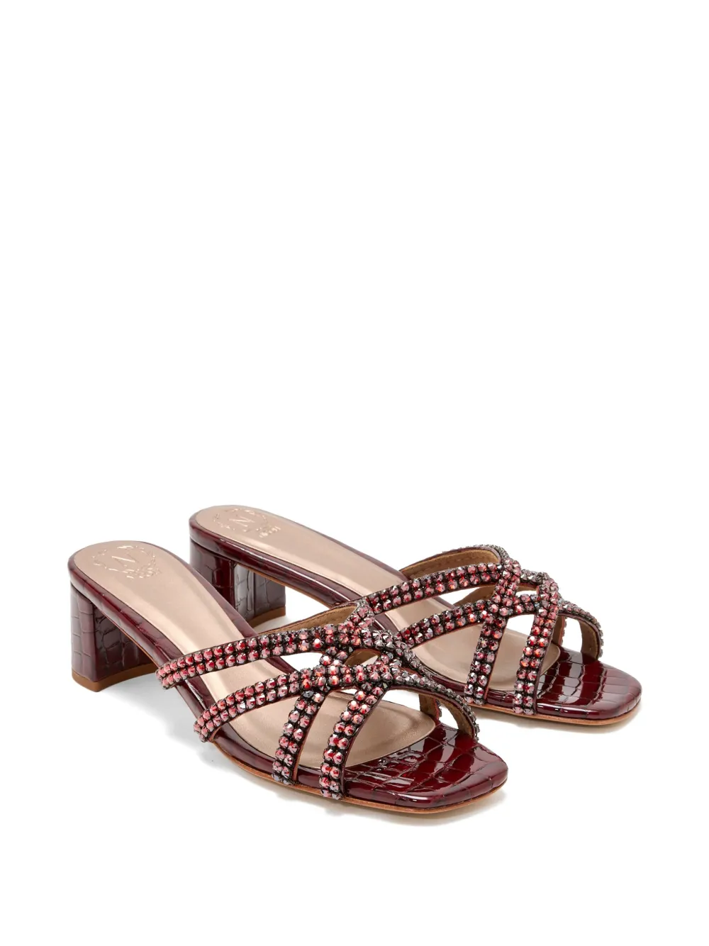 NICOLI Verfraaide sandalen met gekruiste bandjes Bruin