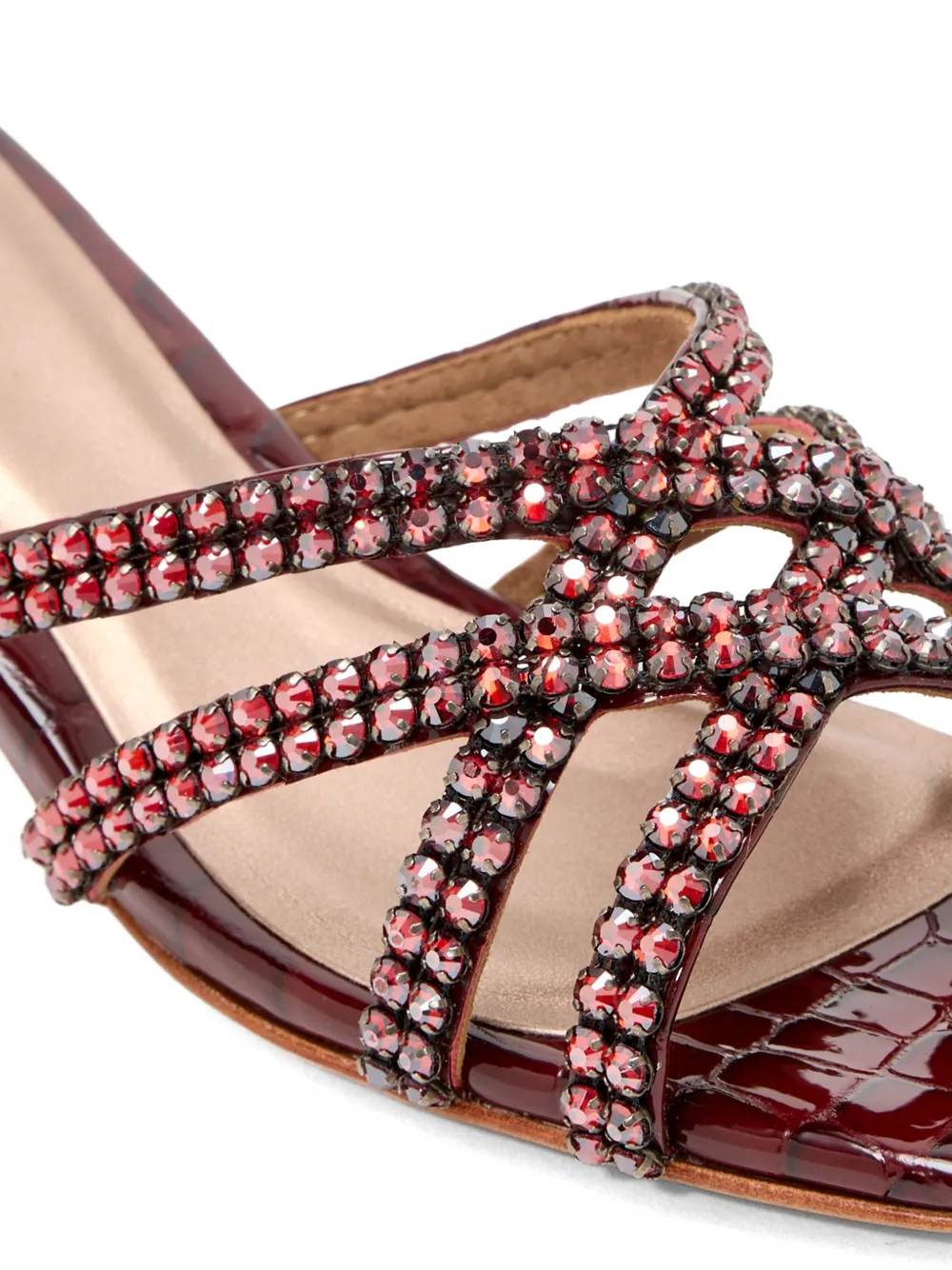 NICOLI Verfraaide sandalen met gekruiste bandjes Bruin