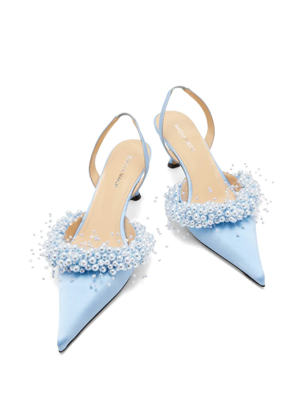 MACH & MACH Slingback pumps verfraaid met parels Blauw