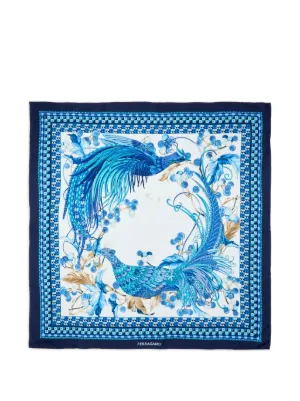 Chrome Hearts Cemetery Cross Silk Scarf | Blue | FARFETCH