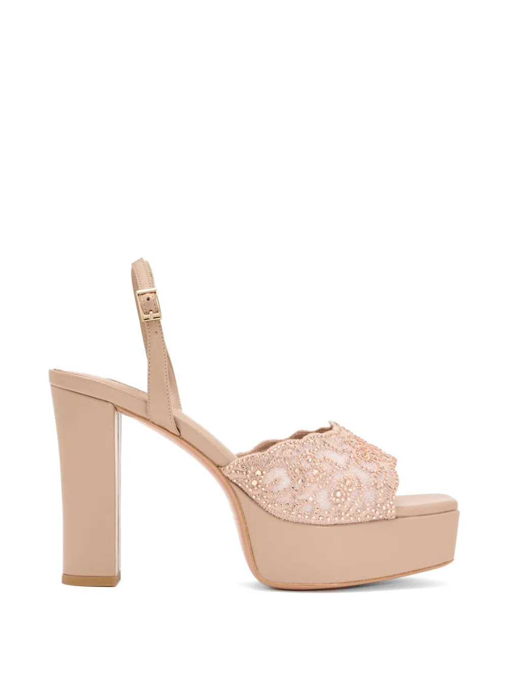 Nicoli Lace Embellishment Platform Sandals In Multi