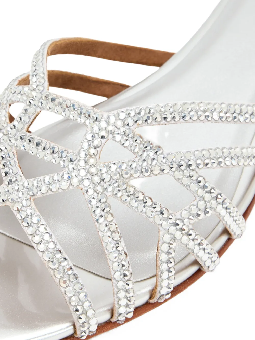 NICOLI Pasqelina sandalen verfraaid met kristallen Zilver