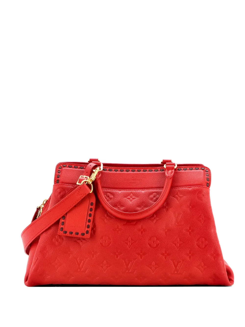 Louis Vuitton Pre-Owned Vosges Handbag Whipstitch Monogram Empreinte Leather MM satchel - Rosso