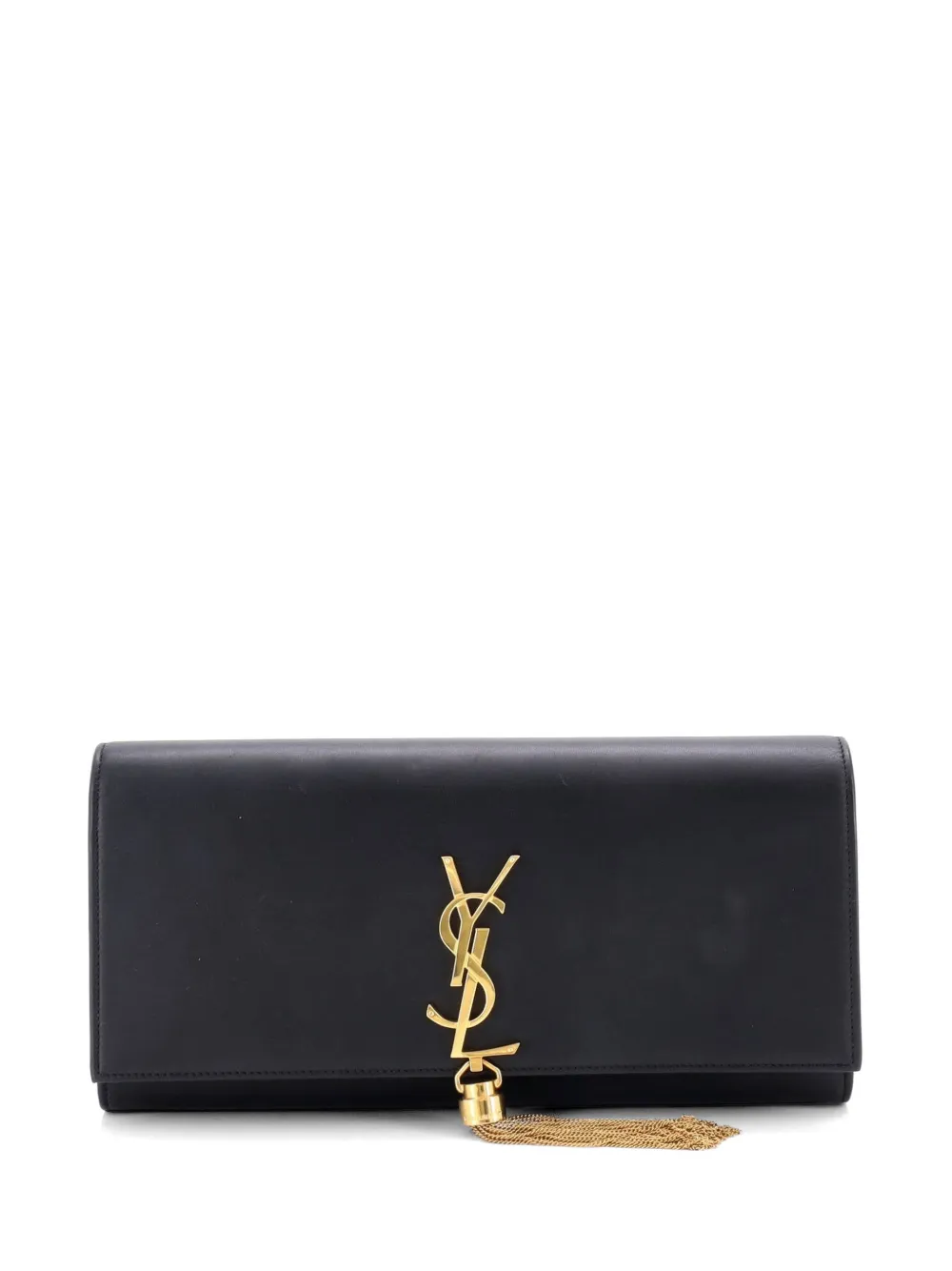Saint Laurent Pre-Owned Classic Monogram Tassel Leather Long clutch bag - Nero