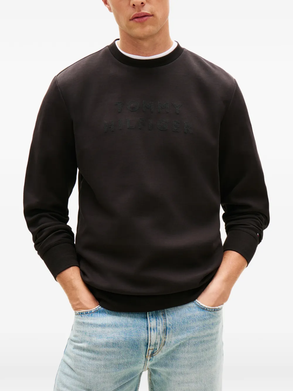 Tommy Hilfiger Sweater met logo Zwart