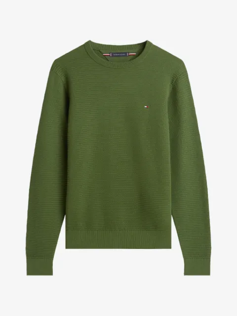 Tommy Hilfiger suéter texturizado con cuello redondo
