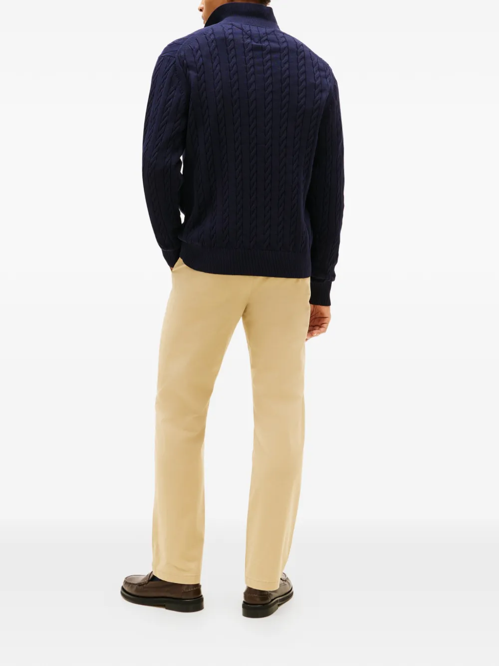 Tommy Hilfiger Kabelgebreid poloshirt Blauw