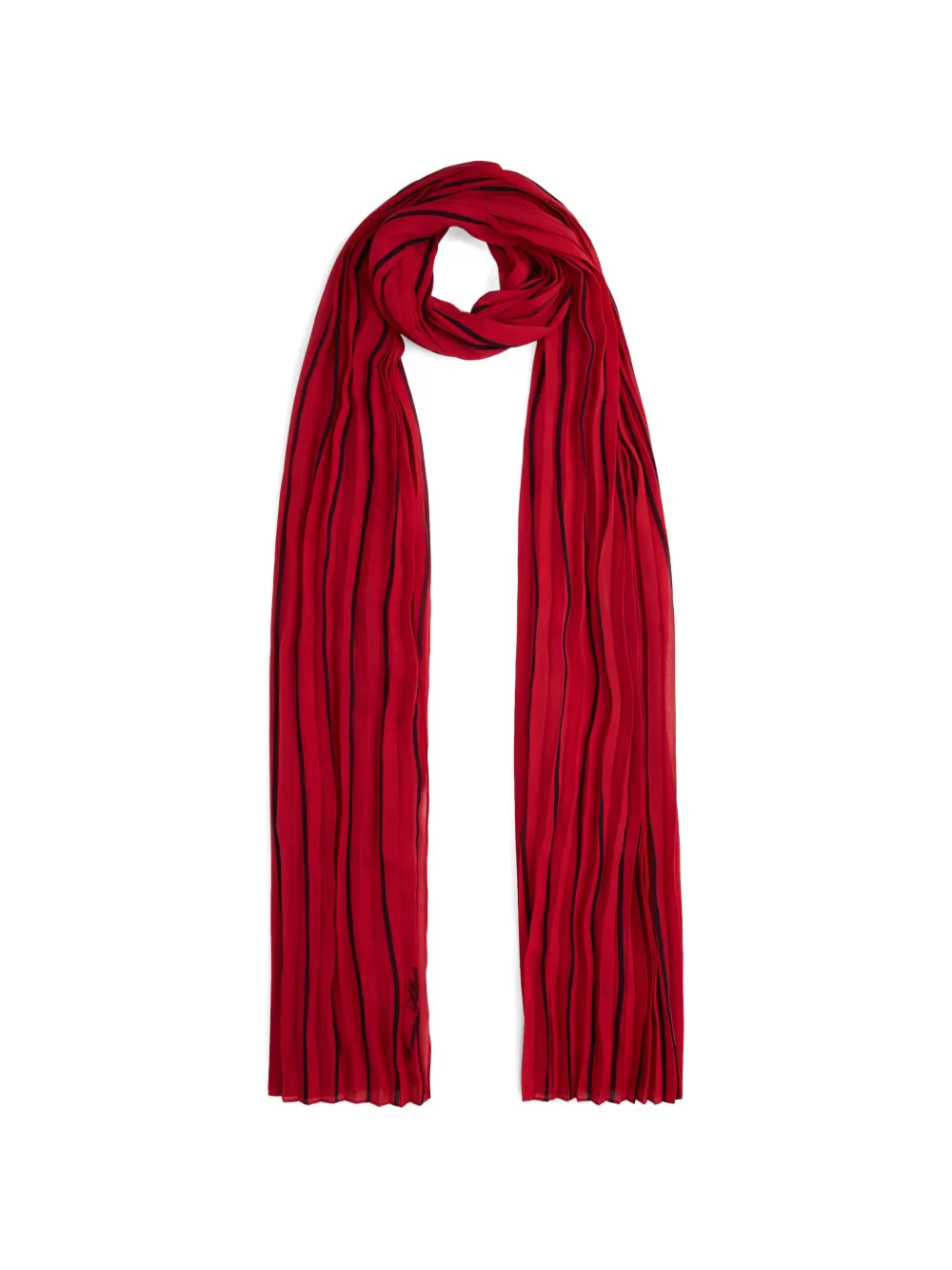 Tommy Hilfiger striped pleated scarf - Rosso