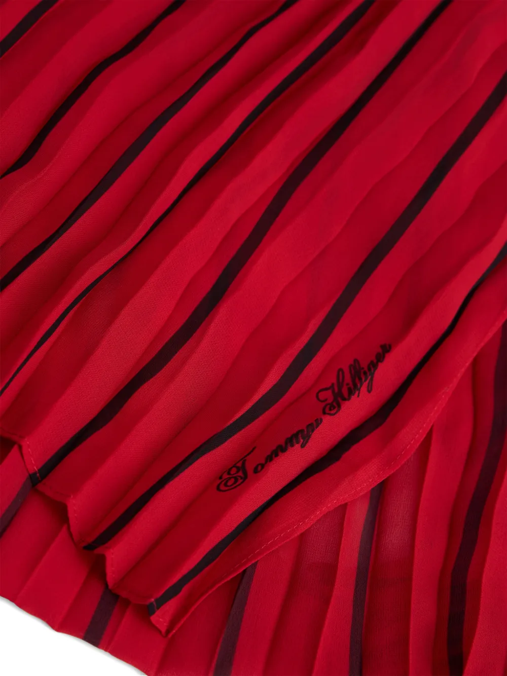  Tommy Hilfiger Striped Pleated Scarf - Red 