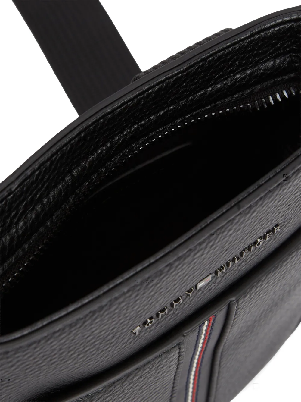 Tommy Hilfiger Gestreepte schoudertas Zwart