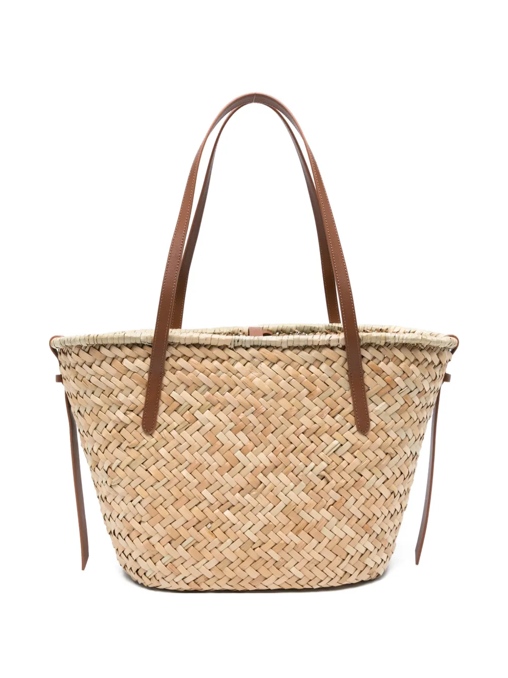 Coccinelle woven leather-trim shoulder bag - Toni neutri