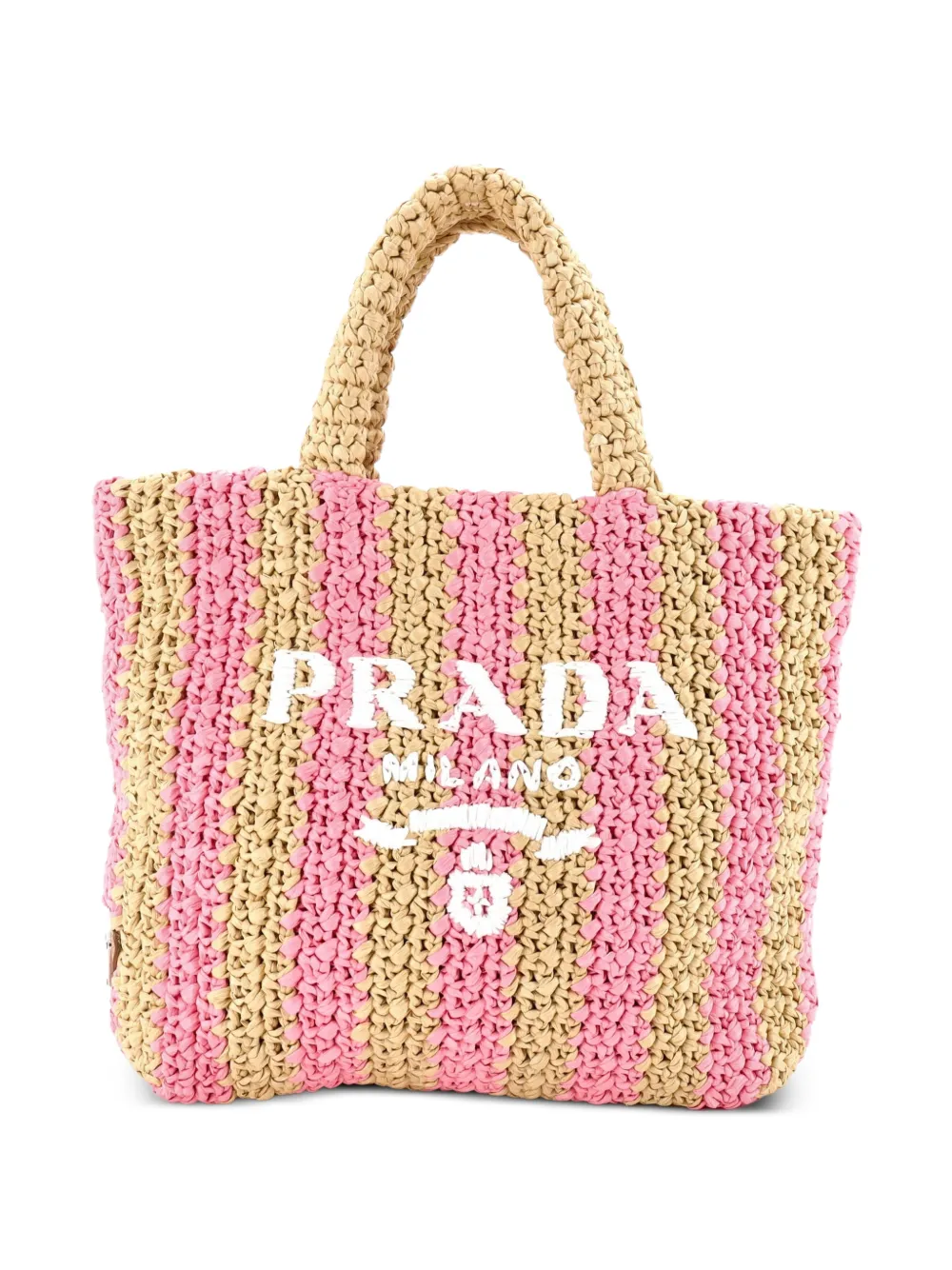 Prada Pre-Owned Logo Raffia Small tote bag - Multicolore