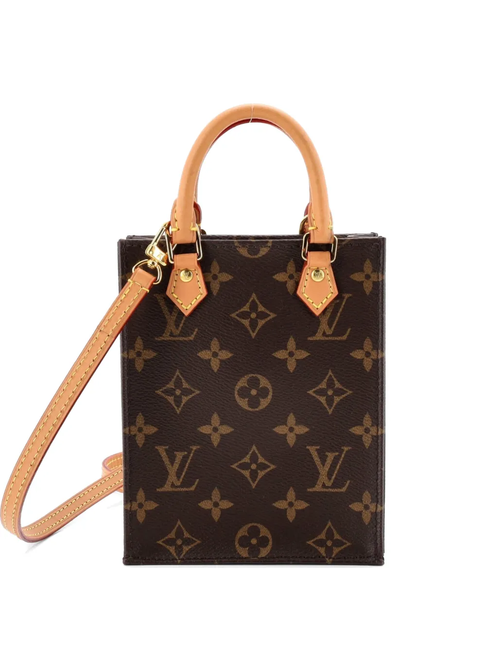 Louis Vuitton Pre-Owned Petit Sac Plat Bag Monogram Canvas crossbody bag - Marrone
