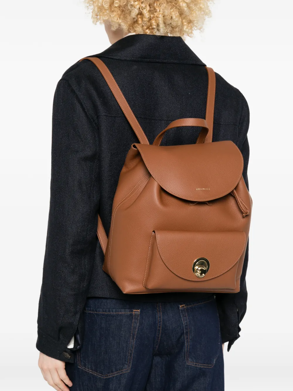  Coccinelle Nikla Turn-lock Backpack - Brown 