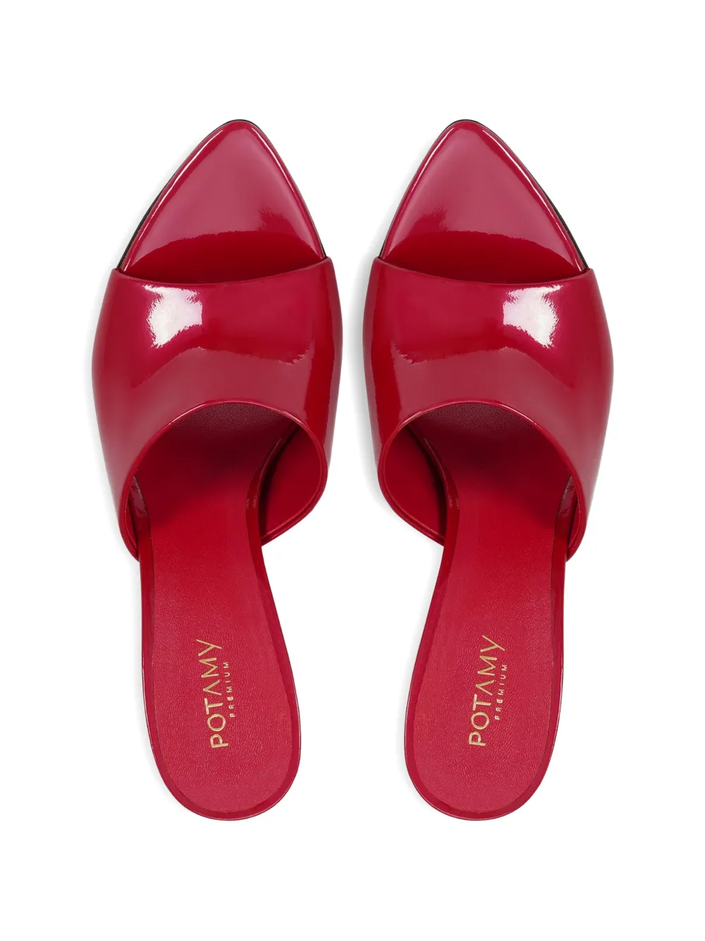 POTAMY Leren muiltjes Rood