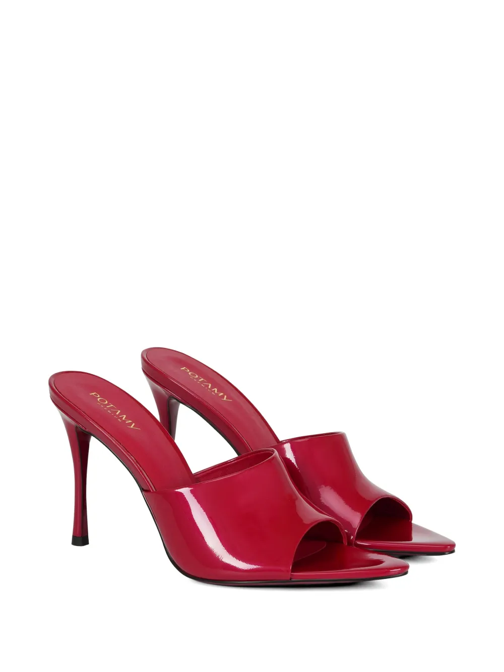 POTAMY Leren muiltjes Rood