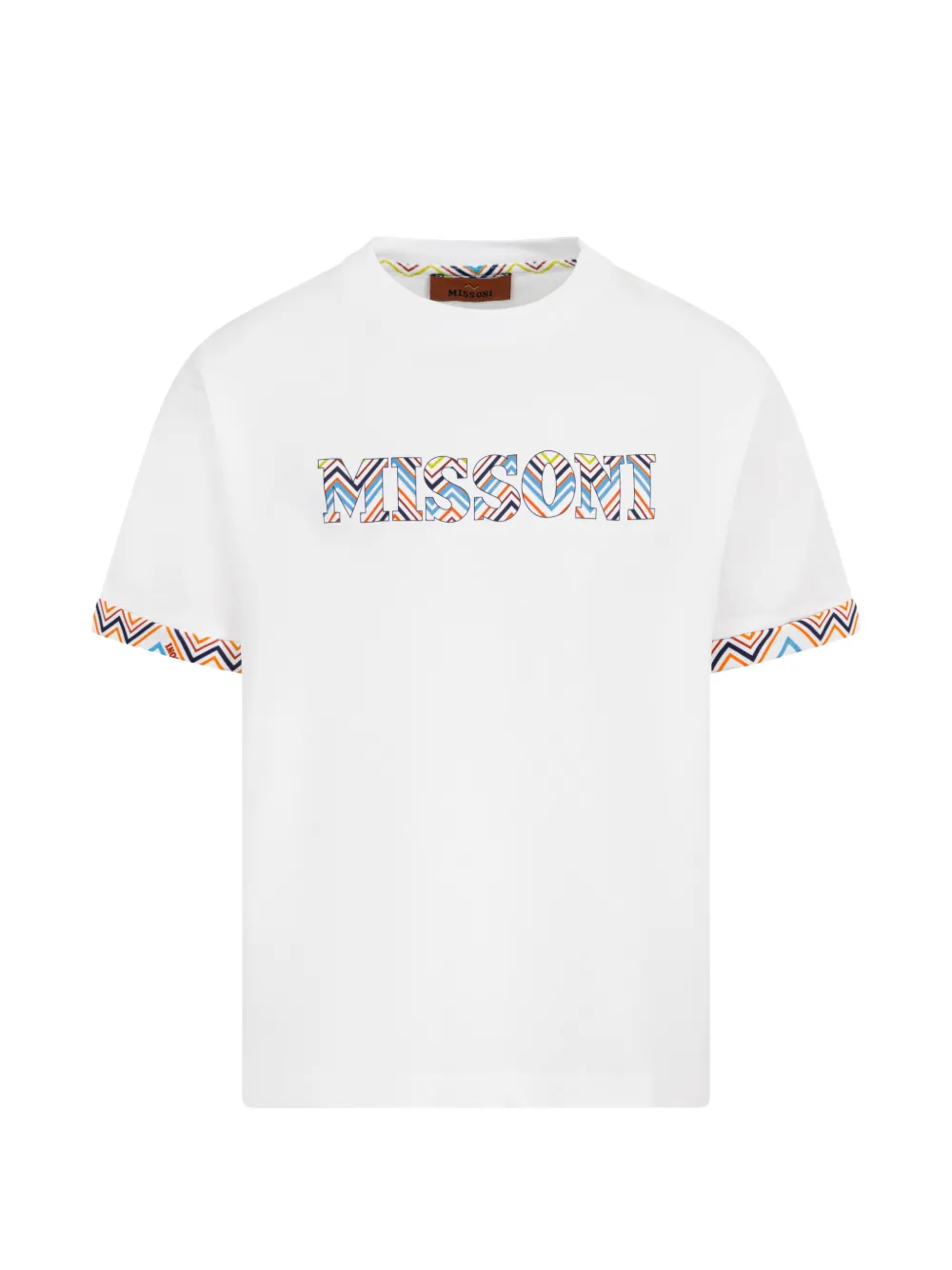 Missoni Kids patterned-cuff T-shirt - Bianco