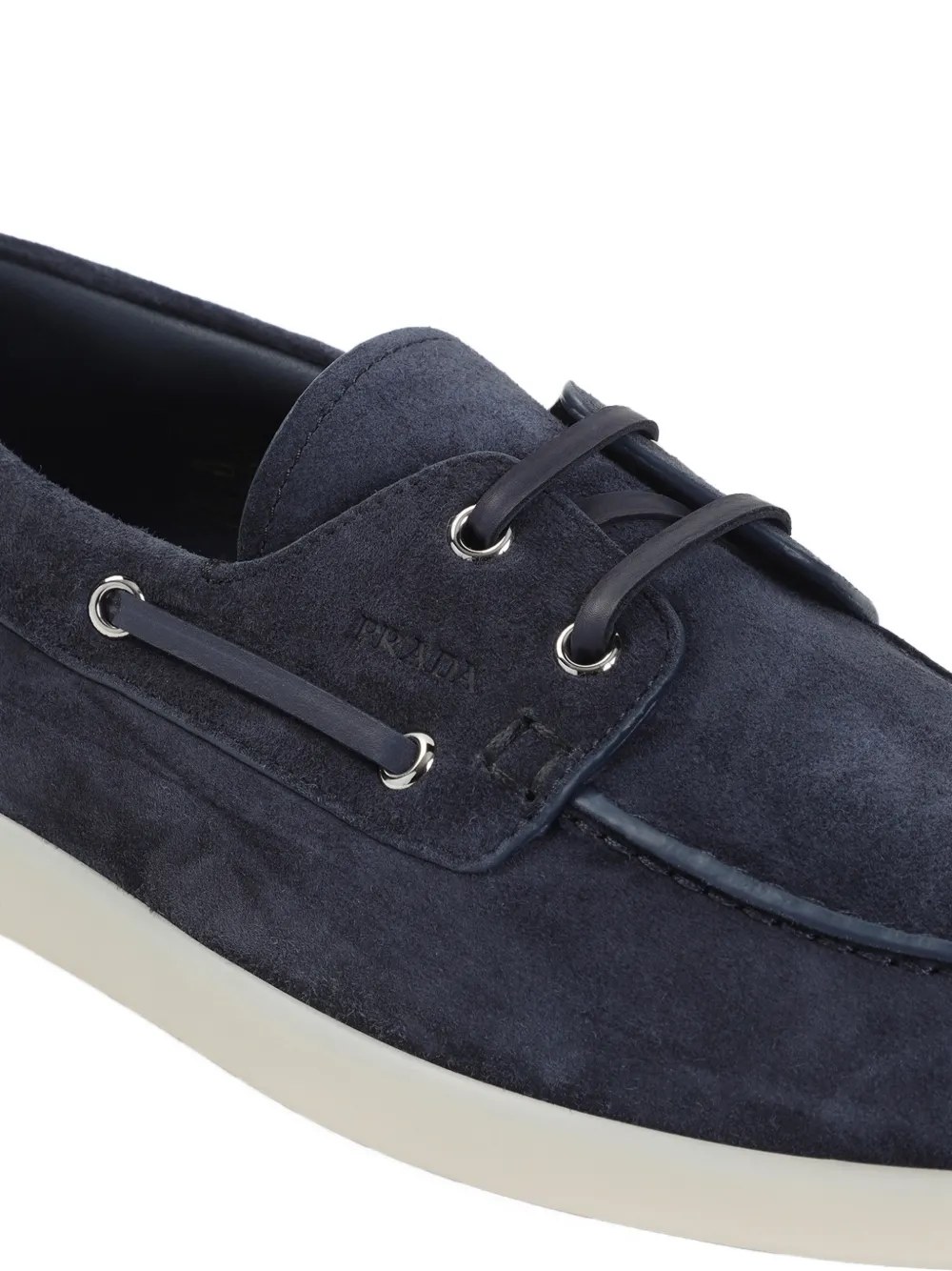 Prada Suède bootschoenen met ringlets Blauw