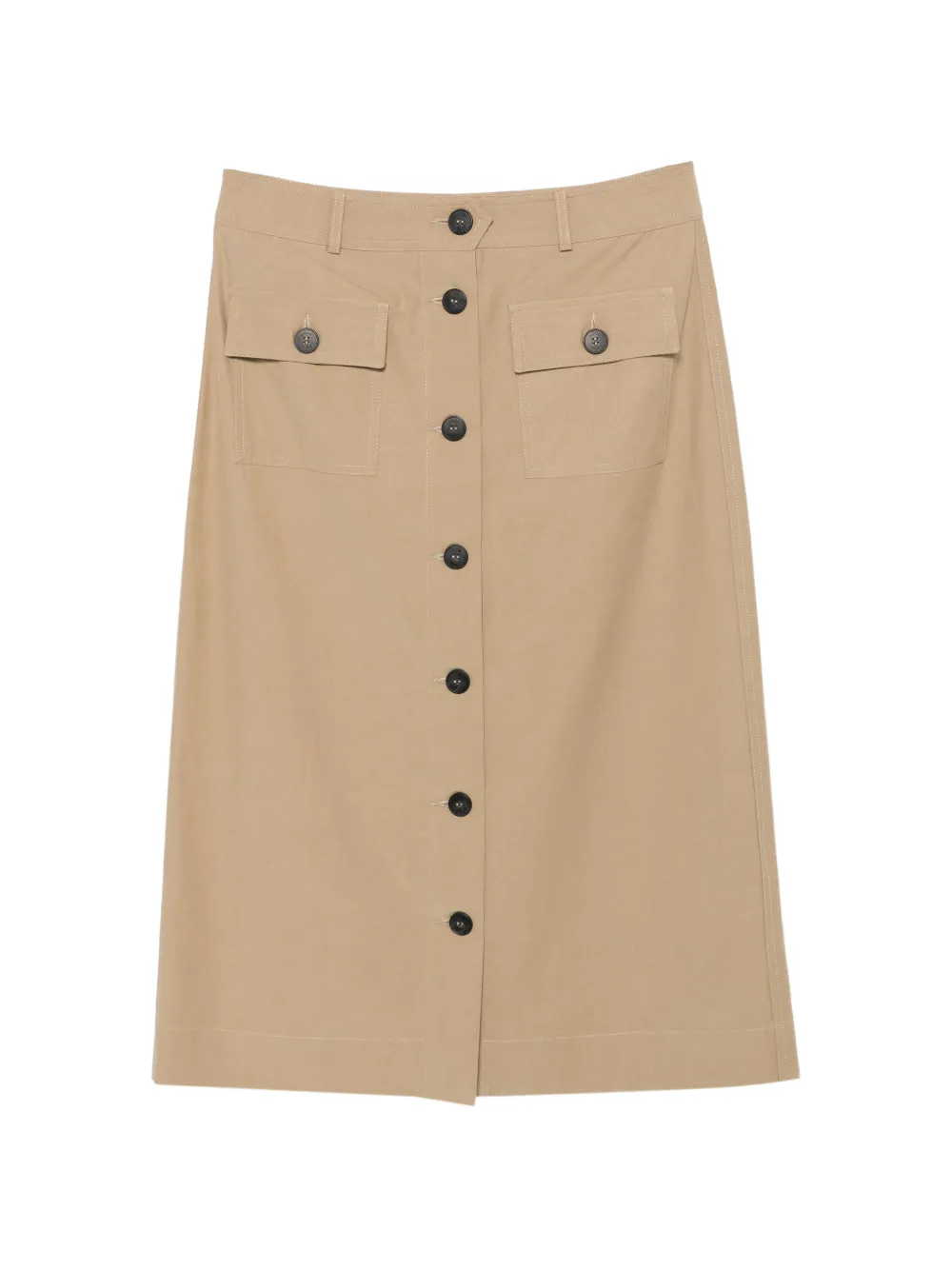 LIU JO buttoned pocket midi skirt - Toni neutri