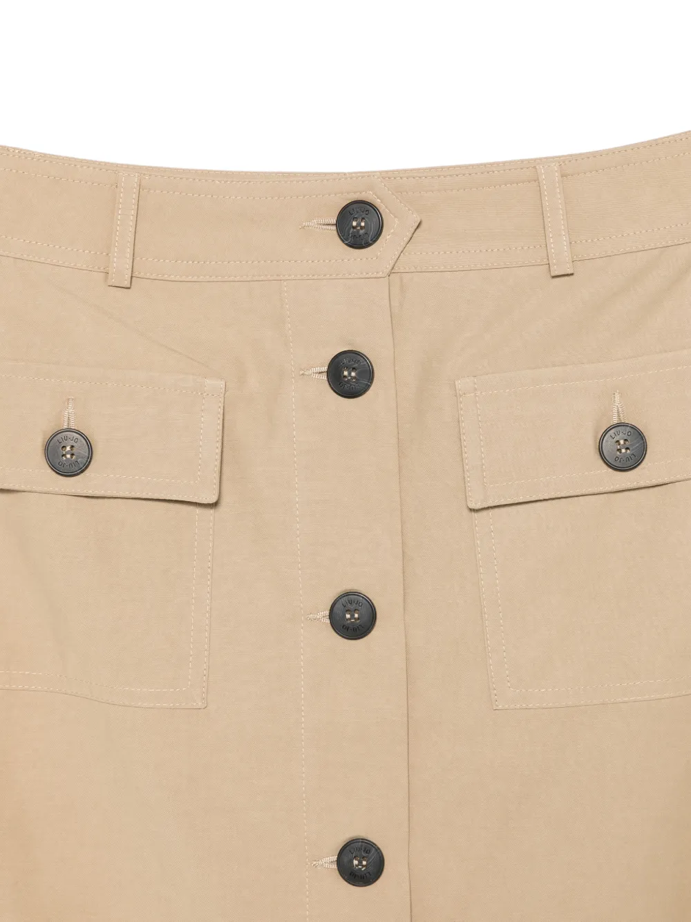  Liu Jo Buttoned Pocket Midi Skirt - Neutrals 