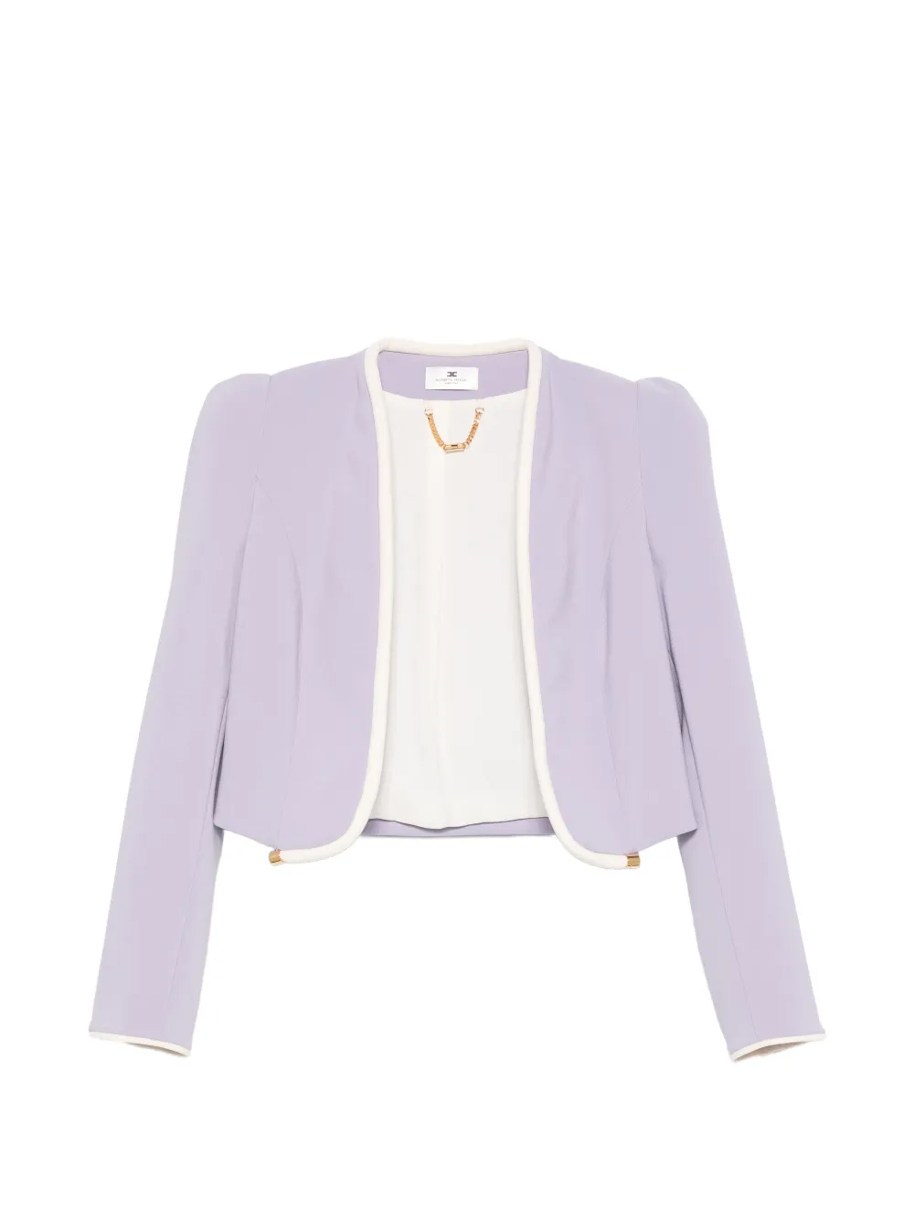 Elisabetta Franchi contrast-trim open-front jacket - Viola