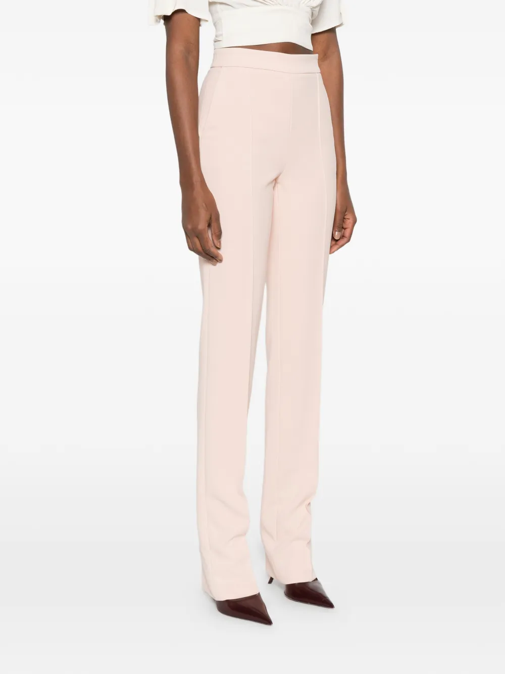 Elisabetta Franchi Lichtgewicht crêpe stoffen broek Roze